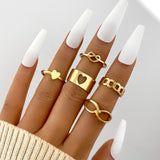 Cifeeo Vintage Hollow Heart Butterfly Rings Set For Women Metal Silver Color Geometric Spiral Shape Ring 22pcs Set 2023 Trendy Jewelry