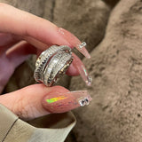 Back to school 2023 New Rings Fashion Women Metal Party Classic Zircon Planet Detachable Jewelry Super Flash Combination Ring