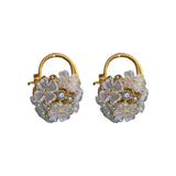 Graduation Gift New Arrival Fashion Clip Earrings Metal Trendy Round Women Flower Basket Small Ball Earrings French Fairy Elegant Jewelry