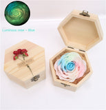 Wooden Box Luminous Rose Soap Flower Love Gift Box Birthday Valentine's Day Gift Giveaway Aromatherapy Artificial Flowers