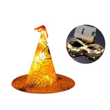 Cifeeo  Halloween Infrared Remote Control Witch Hat Light String Ghost Lamp Wizard Hat Hanging Light Ghost Day Horror Decoration Light