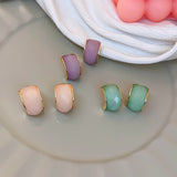 Cifeeo New Arrival Stud Earrings Fashion  Resin Women Classic  C-shaped Simple Cute Colour Springs Elegant Jewelry