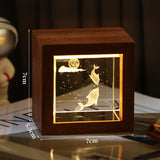 Cifeeo  Special Birthday Gift Creative Gift Desktop Decoration Luminous Night Light Astronaut Carved Crystal Cube  for Girlfriend