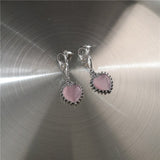Cifeeo New Harajuku Vintage Goth  Pink Peach Heart Drop Earrings For Women Grunge Punk Halloween Aesthetic Y2k Fairy Jewelry