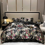 Cifeeo Mulberry Silk 4 Pieces Comforter Bedding Set, 1PC Duvet Cover, 1PC Bed Sheet, 2PCS Pillowcases, Luxury Home Textiles Bedclothes