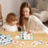 Cifeeo Wooden Montessori Toys for Children Fruit Animals Cognition Shadow Matching Toy Learning Activities Sorting Puzzle Board Game