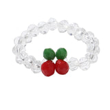 Cifeeo New Cute Transparent Resin Acrylic Handmade Beaded Rhinestone Colourful Geometric Square Round Rings for Women Y2k Jewelry Party