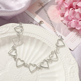 Cifeeo Kpop Heart Chain Choker Necklace For Women collar Goth Necklaces Aesthetic Jewellery Christmas Party Girl halloween New Chocker