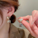 Graduation Gift New Arrival Drop Earrings Fashion Alloy Trendy Heart Women Dangle Earring Elegant Simple Female Jewelry