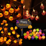 Cifeeo  Halloween 150cm 10LED Halloween LED String Lights Portable Pumpkin Ghost Skeletons Lights for Home Bar Halloween Party Decor Supplies 2023