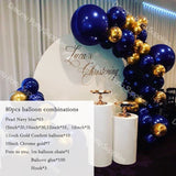 80pcs Christening Balloons Garland Arch Navy Blue and Gold Foil Latex Balloon for Baby Shower Christianism Party Decoration