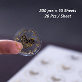 Back To School 200Pcs/Set Bronzing Transparent Sealing Stickers Love Heart Round Gold Silver Black Envelop Candy Bag Lables for Baking Gift DIY