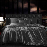 Cifeeo Natural Mulberry Silk-blending Fabric Duvet Cover Set Satin High Quality King Bedding Set Queen Size Hight End Silky Quilt Cover