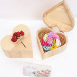 Wooden Box Luminous Rose Soap Flower Love Gift Box Birthday Valentine's Day Gift Giveaway Aromatherapy Artificial Flowers