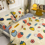 Cifeeo Florals Printed Fresh Bedding Set 100% Cotton High Quality Skin Friendly Duvet Cover with Sheets Home Comfortable Bedding Sets
