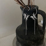 Back to schoolNew Arrival Earrings Fashion Metal Trendy Water Drop Women Dangle Earrings Long Butterfly Tassel Single Hanging Ins Jewelry