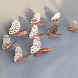 Back to school 12Pcs 3D Hollow Butterfly Wall Sticker for Home Decoration DIY Cake Decor Butterfly Stickers for Wedding Party Room Fridge Decor