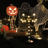 Cifeeo  Halloween 2023 New Detachable Halloween Ghost Festival Modeling Light LED Pumpkin Ghost Skull Wooden Decoration Ornament Small Night Light