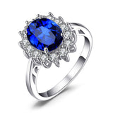 Cifeeo  Fashion  Amethyst Flower Rings For Women Bride Wedding Engagement Ring Birthday Party Anniversary Gift Jewelry