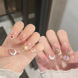 Cifeeo （Handmade Manicures）10PCS Customized Shiny Water Ice Moon Wedding Photos Pregnant Women New Fake Nail Patch Finished Product