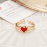 Cifeeo 2023 New Rings Individuality Baroque Vintage Hit Colour Love Heart Metal Gothic Rings For Women Girls Party Jewelry Accessories