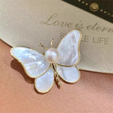 Cifeeo Summer New Butterfly Brooches For Women Charm Pearl Gold Color Brooch Pins Party Wedding Gifts Clothing Accessories Jewelry Gift