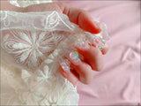 Cifeeo （Handmade Manicures）10 PCS Handmade Fake Nails Laser Light Pink Cat'S Eye Super Fairy Shell Model Bridal Gentle White