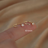 Back to school New Arrival Stud Earrings Fashion Geometric Metal Women Micro Inlaid Zircon Ins Small Fresh Earhook  Simple Daily Female Jewelry