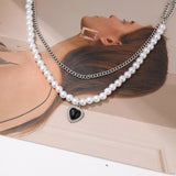 Cifeeo Kpop Heart Chain Choker Necklace For Women collar Goth Necklaces Aesthetic Jewellery Christmas Party Girl halloween New Chocker