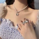 Cifeeo Kpop Heart Chain Choker Necklace For Women collar Goth Necklaces Aesthetic Jewellery Christmas Party Girl halloween New Chocker