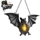 Cifeeo  Halloween Bat Hanging Light Resin Plastic Bat Lantern Pendant Outdoor Indoor Horror Festival Yard Decoration Party Props Home