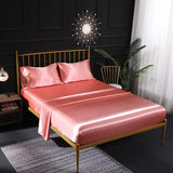Cifeeo Luxury King Rayon Fitted Sheet 3/4 Pcs Sets Solid Color Satin Double Fitted Bed Sheet Set Queen Size Bedsheet and Pillowcase