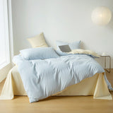 Cifeeo New Simple Solid Color Bedding Set Full Size AB Double-sided Duvet Cover Set with Bed Sheet Quilt Cover and Pillowcases Double