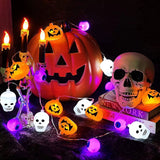 Cifeeo  Halloween 2023 New Halloween Pumpkin Ghost Skull Eyeball Festival Party Decorative Lights LED Halloween Ghost Festival String Lights