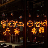 Cifeeo  Halloween Pumpkin Lamp Spider Bat Ghost Eyeball Cap Spider Web LED Sucker Lamp Atmosphere Decoration Lamp String Color Lamp