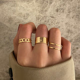 7pcs Sample Jewelry Rings Set Hot Selling Metal Alloy Hollow Round Opening Women Finger Ring For Girl Lady Party Wedding Gifts