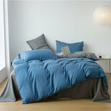 Cifeeo New Simple Solid Color Bedding Set Full Size AB Double-sided Duvet Cover Set with Bed Sheet Quilt Cover and Pillowcases Double