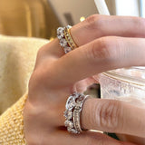 Back to school 2023 New Rings Fashion Women Metal Party Classic Zircon Planet Detachable Jewelry Super Flash Combination Ring