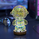Cifeeo  Special Birthday Gift 3D Fireworks Astronaut Glass Table Lamp Colorful Atmosphere Night Light Cute Romantic Bedroom Decor