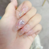 Cifeeo （Handmade Manicures）10Pcs Handmade False Nail Super Xian Nail Patch Mid-Length Ins Advanced Nail Finished Product student