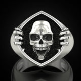 Back to school Cifeeo  Vintage Skeleton Gothic Rings For Men Silver Colour Hand Bone Punk Couple Ring Women Hip Hop Creativity Jewelry 2022 New