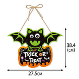 Cifeeo  2023 Halloween Pumpkin Hanging Sign Spooky Witch Bat Trick or Treat Banner Front Door decor Halloween Party Decorations for Home