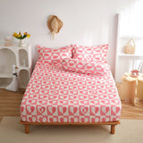 Cifeeo Cute Animals Printed Fitted Sheet Mattress Cover with All-Around Elastic Rubber Band Washed Cotton Bedsheet Bed Linenseo