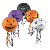 Cifeeo   Halloween Paper Lantern Pumpkin Lantern Spider Bat Skeleton Hanging Pendant Horror Props Halloween Party Decoration Outdoor Home