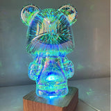 Cifeeo  Fireworks Glass Bear Glow Bear Romantic USB Plug Colorful Changelight Home Bedroom Living Room Desktop Night Light