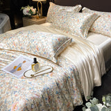 Cifeeo Mulberry Silk Bedding Set Luxury Duvet Cover Bed Sheet Pillowcase Silky Soft Queen King Ru Eu Double Size Fitted Sheet Bed Linen