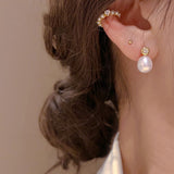 Cifeeo New Arrival Stud Earrings Fashion Water Drop Pearl Vintage Simple Elegant Female Jewelry