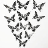 Back to school 12pcs Cake Decorations 3D Hollow Butterflies Happy Birthday Cake Toppers for Birthday Cake Dessert Baby Shower Decor Butterfly