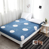 Cifeeo Fashion Print Queen Size Fitted Bed Sheet Twill King Soft Comfortable Fitted Sheet with Elastic Band Bedsheet Home Bed Linens