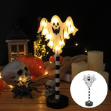 Cifeeo  Halloween 2023 New Detachable Halloween Ghost Festival Modeling Light LED Pumpkin Ghost Skull Wooden Decoration Ornament Small Night Light